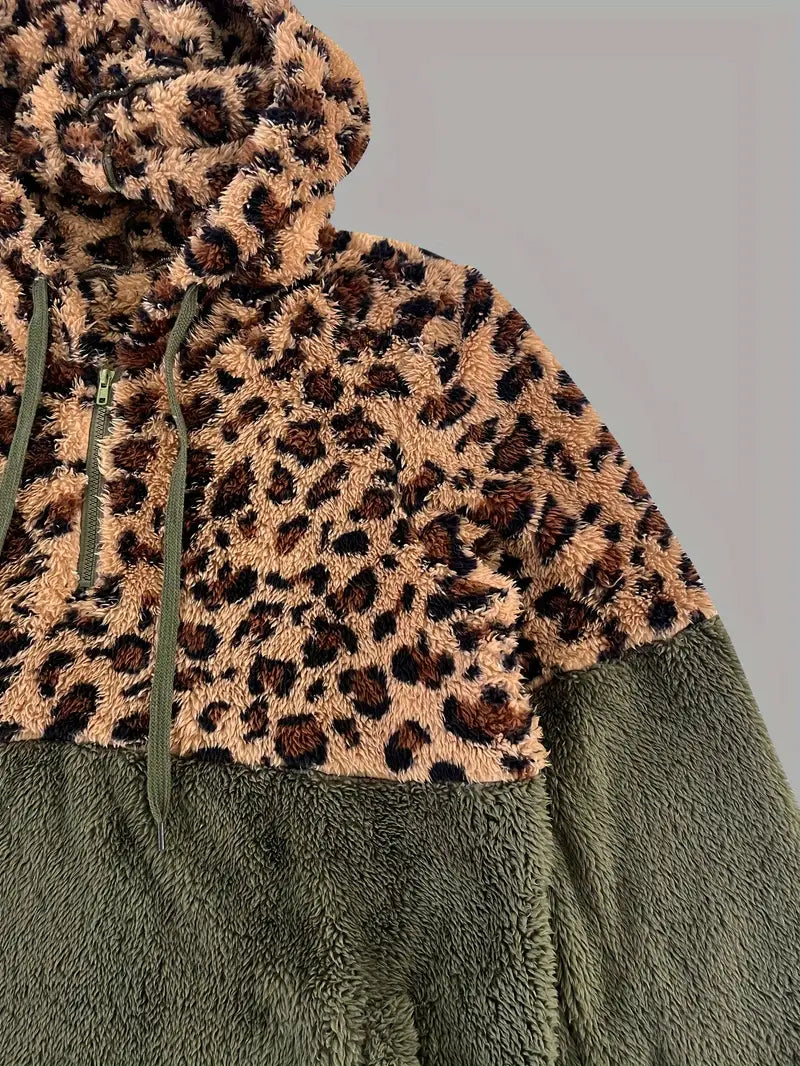 Maurine - Maglione a blocchi di colore con stampa leopardo