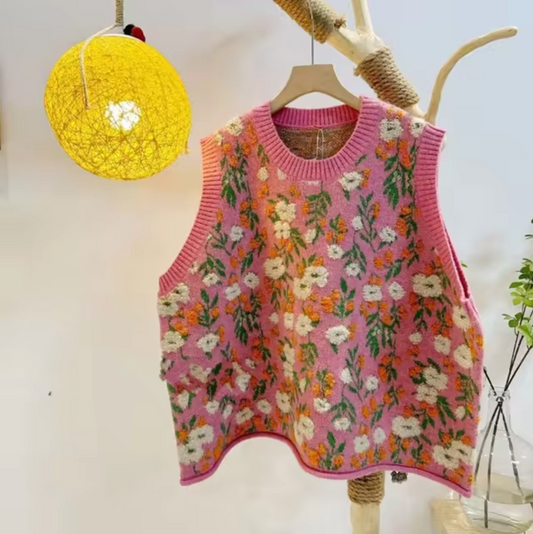 Almira – Gilet senza maniche in maglia con scollo rotondo