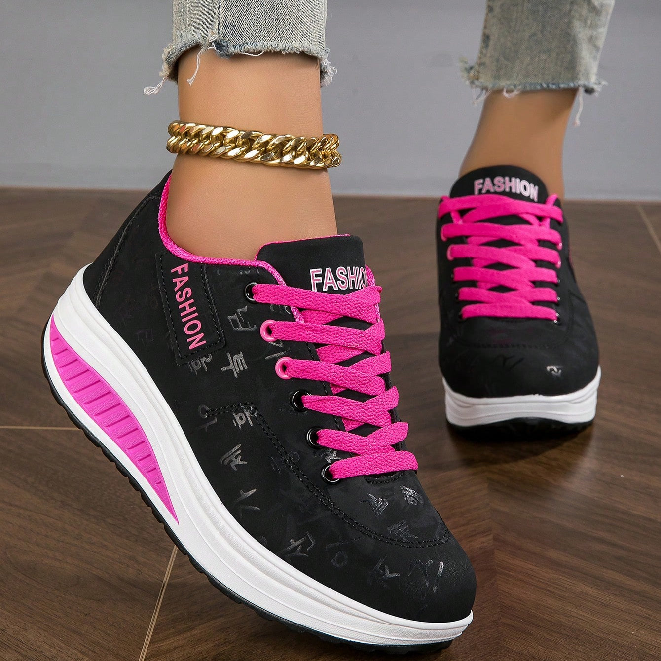 Lucinda - Scarpe da ginnastica con zeppa da donna