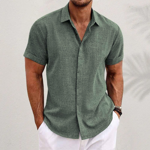 Oliver | camicia a maniche corte in cotone e lino