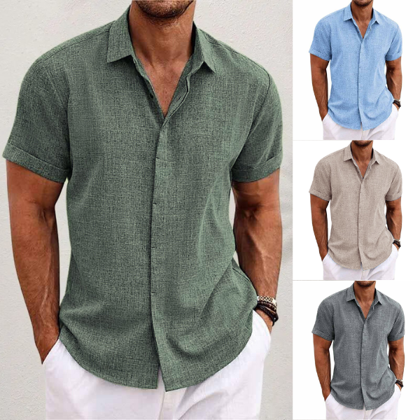 Oliver | camicia a maniche corte in cotone e lino