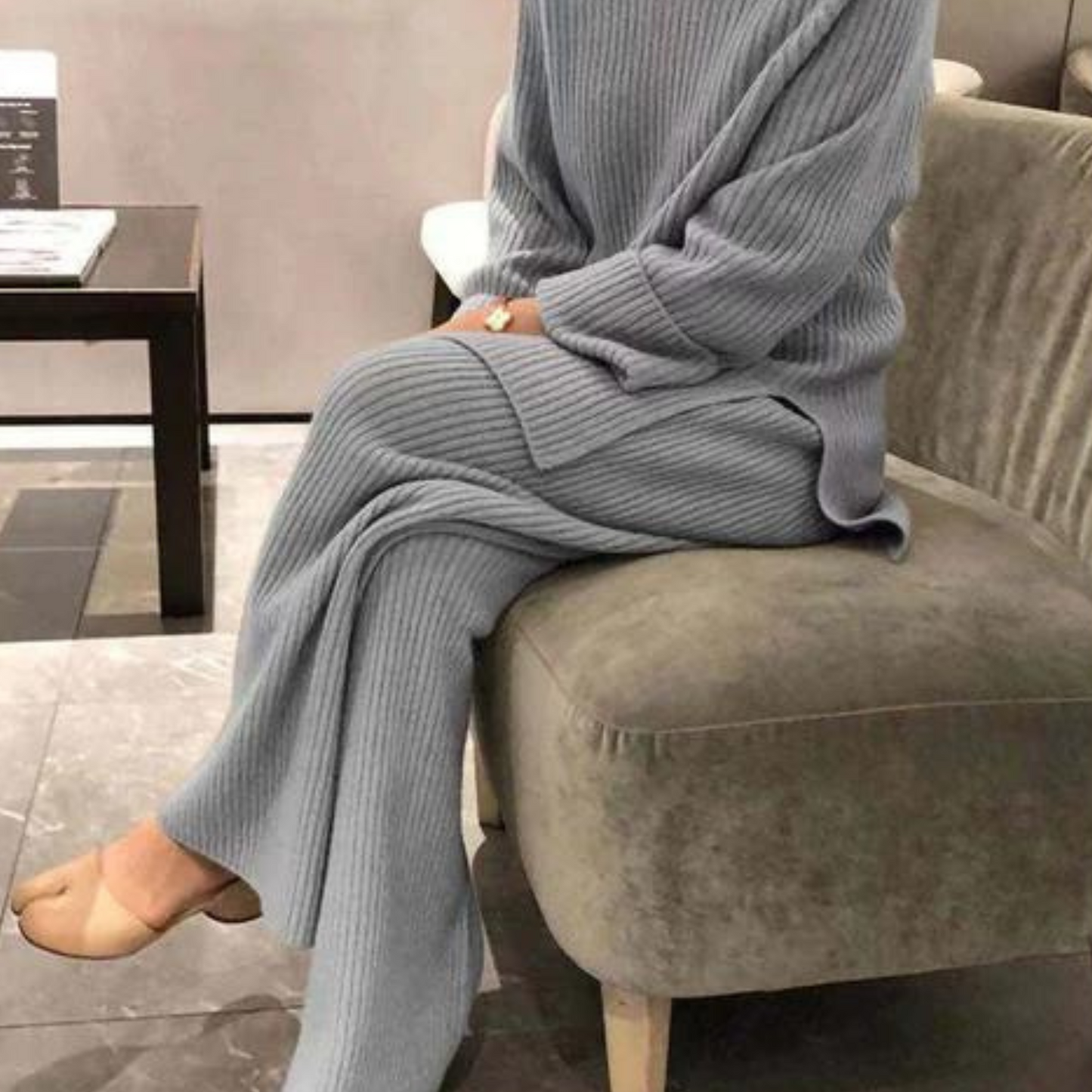 Set casual di maglione e pantaloni lavorati a maglia - Samantha