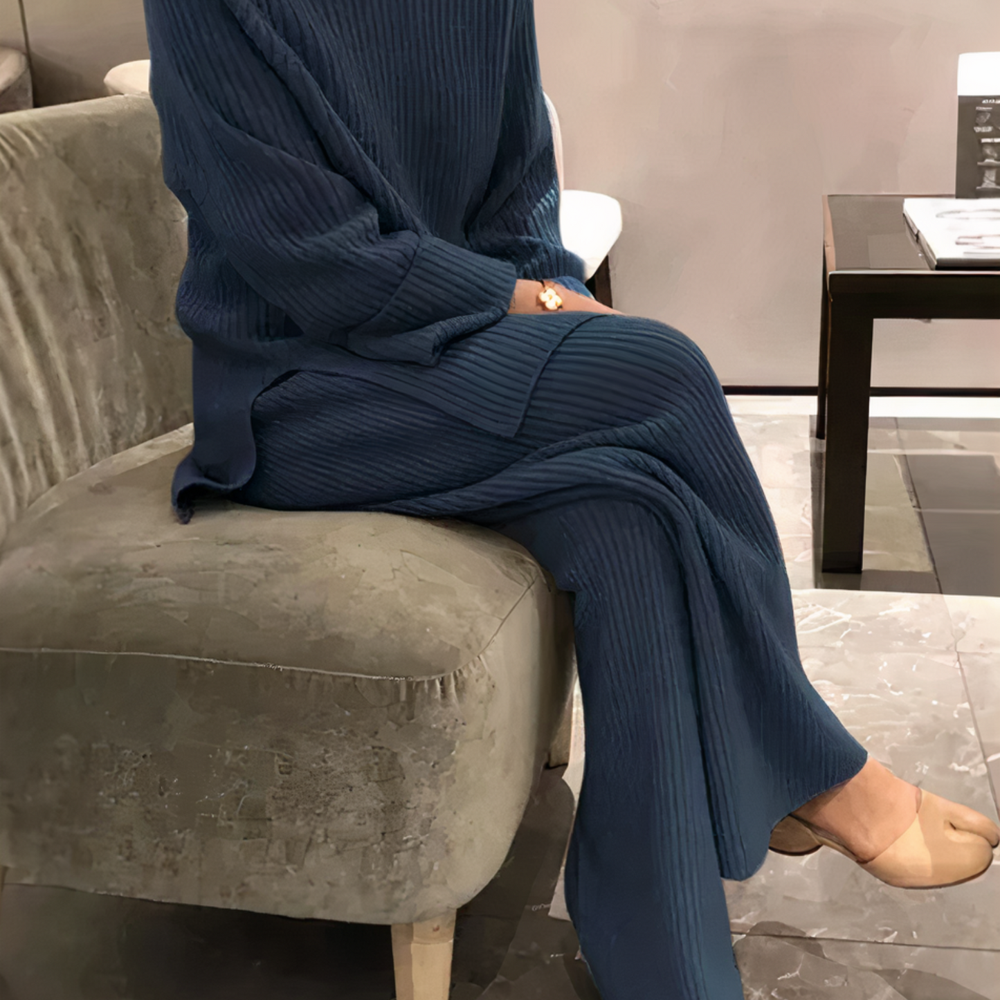 Set casual di maglione e pantaloni lavorati a maglia - Samantha