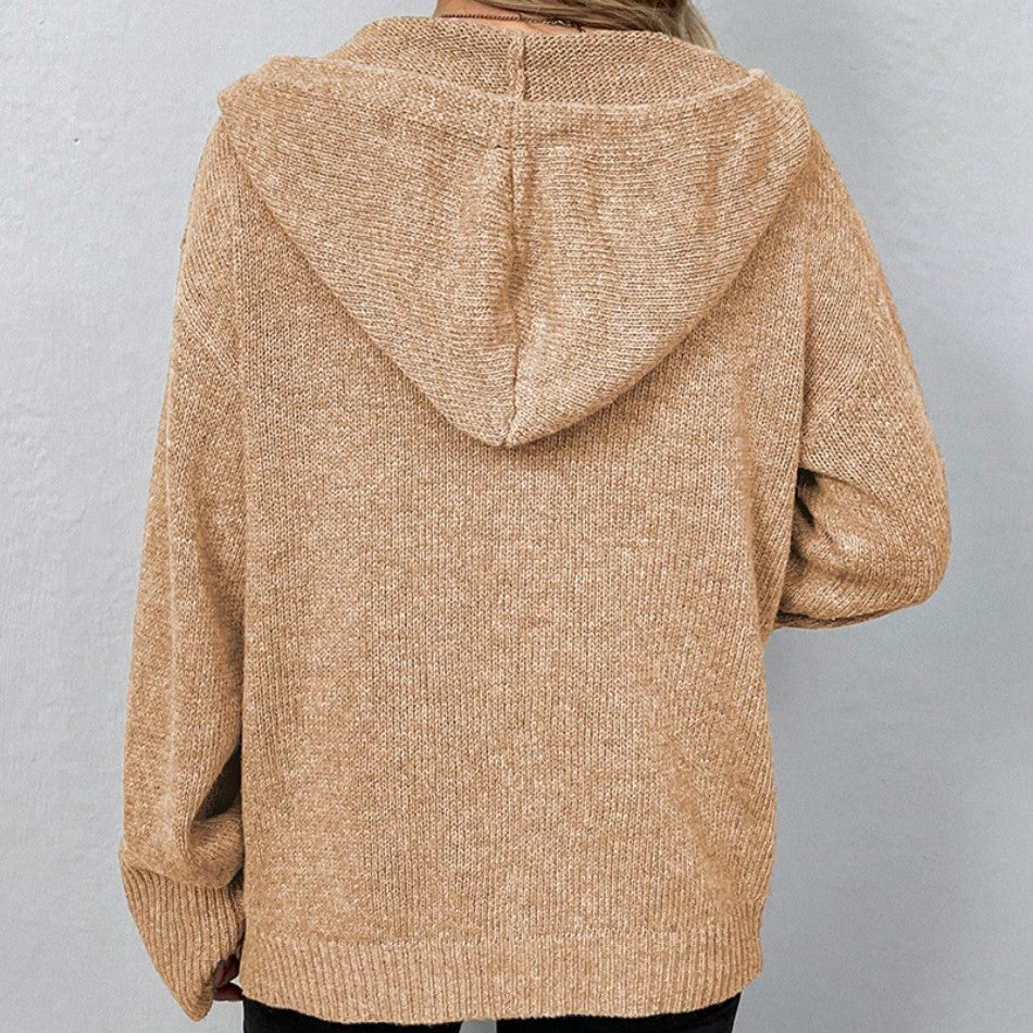 Cardigan con cappuccio e coulisse - Vega