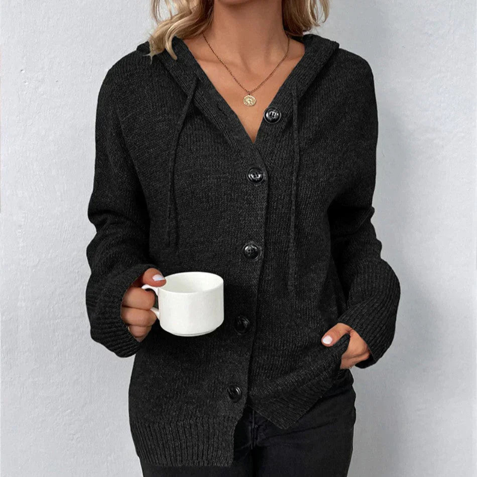 Cardigan con cappuccio e coulisse - Vega