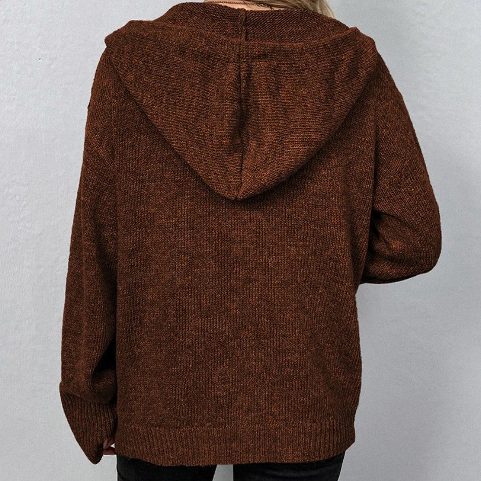 Cardigan con cappuccio e coulisse - Vega