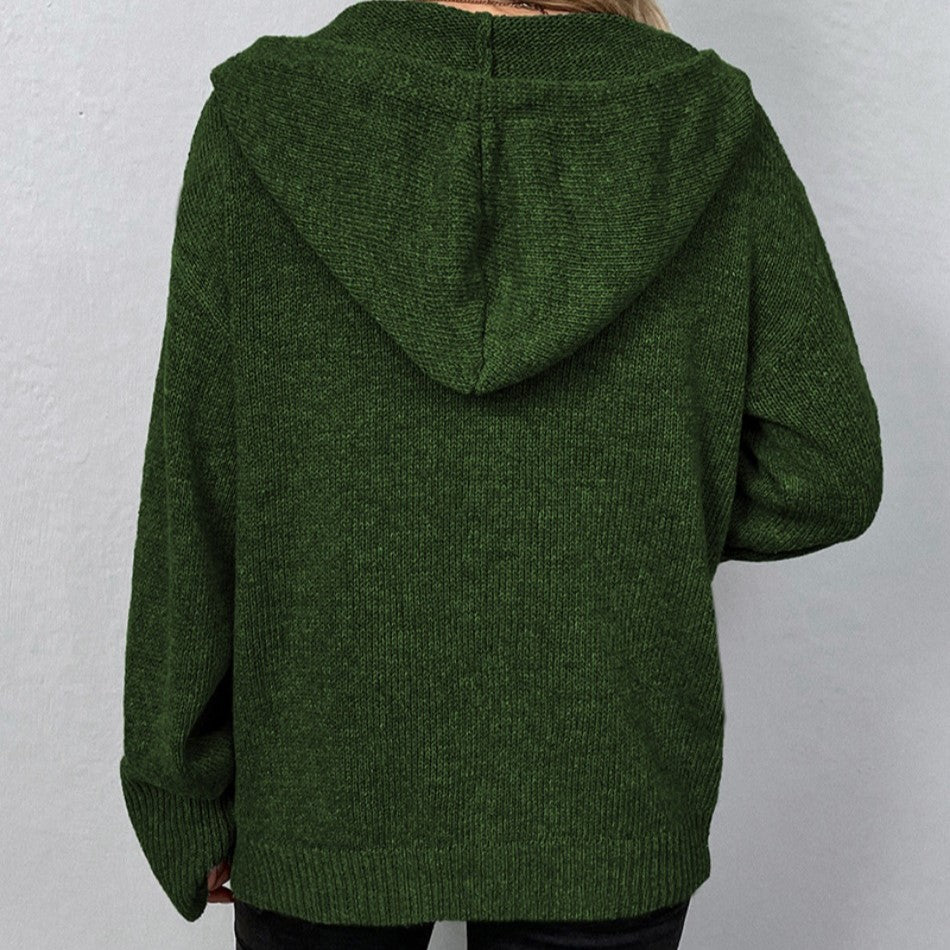 Cardigan con cappuccio e coulisse - Vega