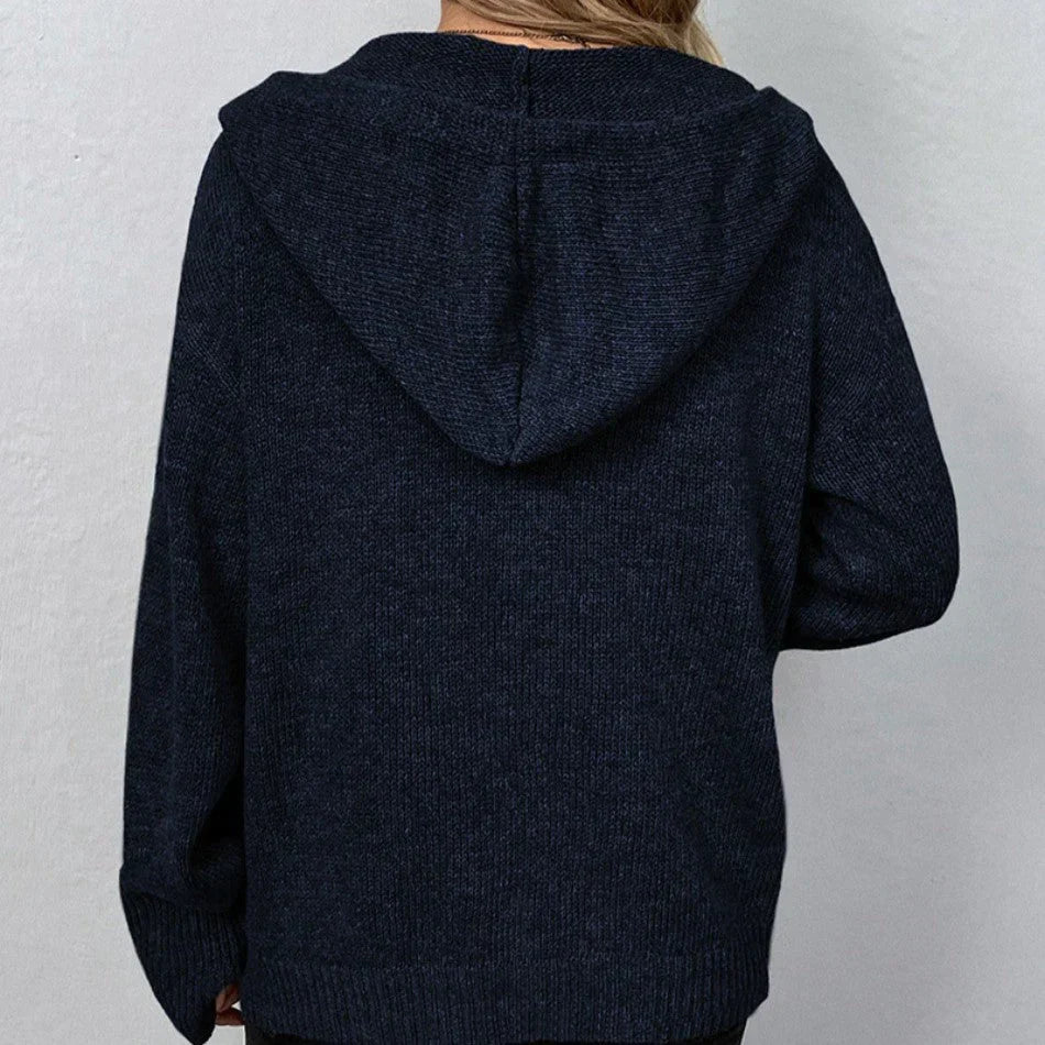 Cardigan con cappuccio e coulisse - Vega