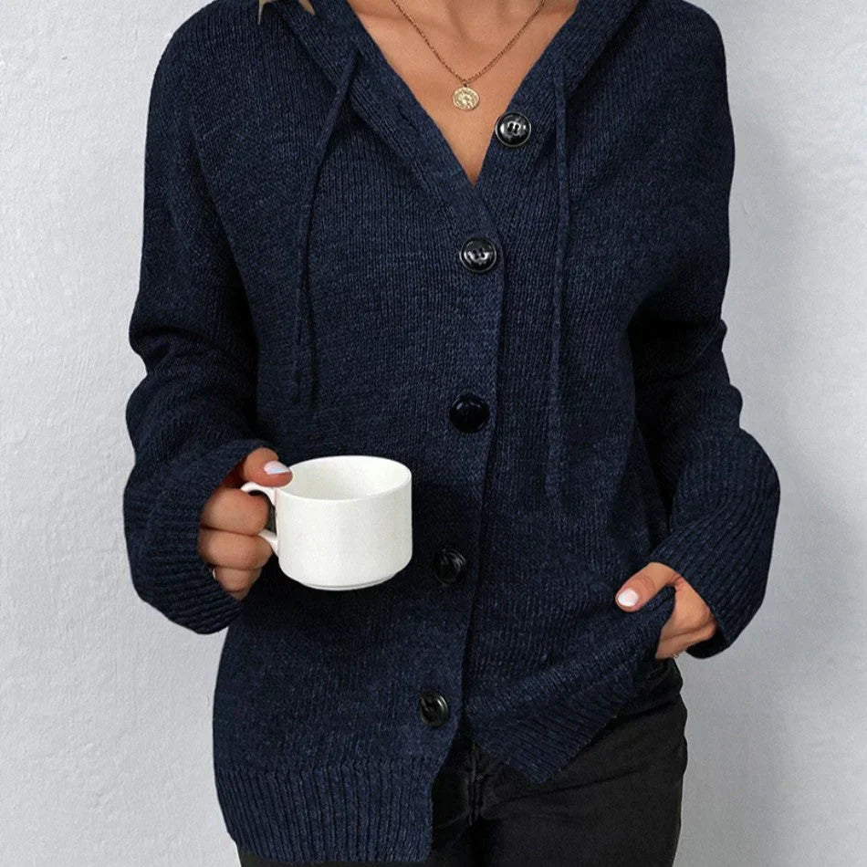 Cardigan con cappuccio e coulisse - Vega